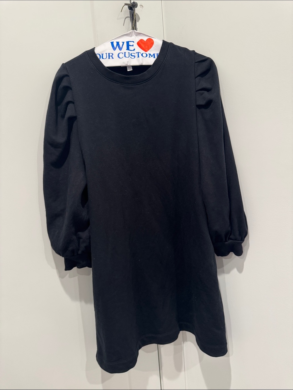 Prologue Black Puff-Sleeve Sweater Dress
